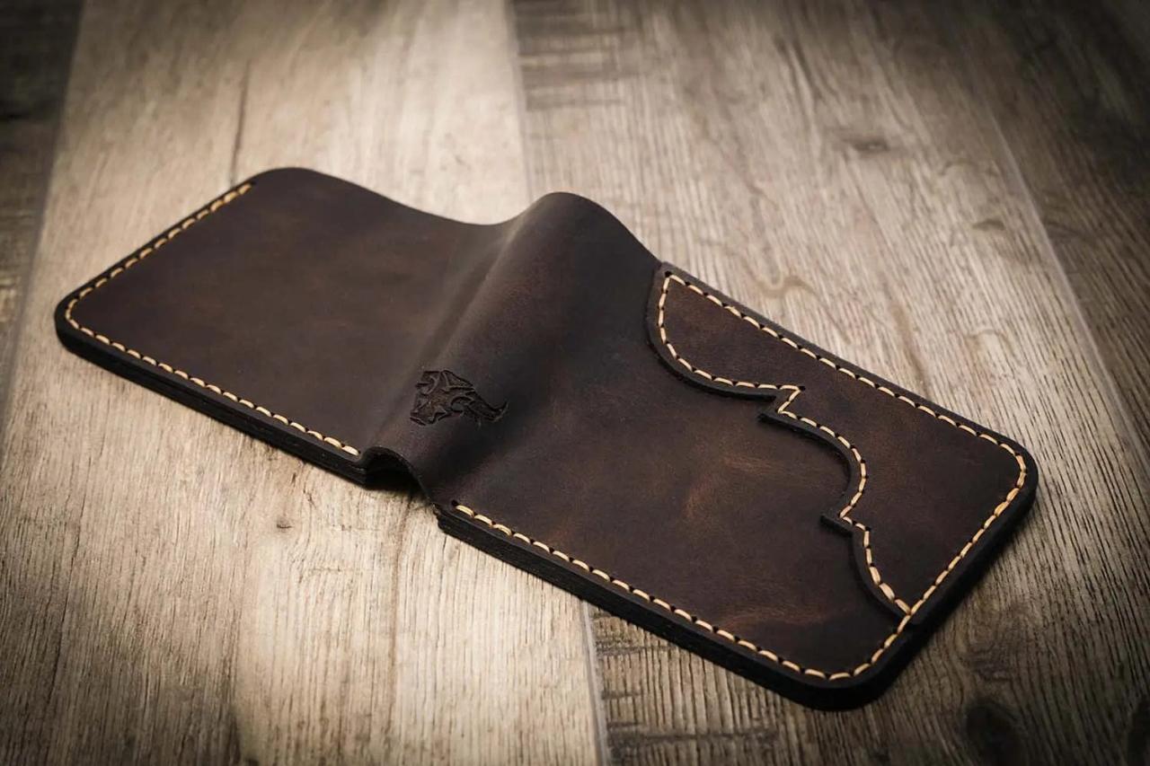 Western Bifold Wallet - Bull Sheath Leather Western Bifold Wallet - Bull Sheath Leather