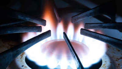 Burning gas stovetop in darkened room - closeup | In my kitc… | Flickr